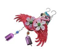Hohopeti 2Pcs Metal Flamingo Wind Chimes Outdoor Garden Hanging Ornaments Decorative Animal Design Crisp Sound for Home Patio Porch Wall