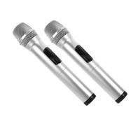 Hohopeti 2pcs Microphone Prop Lightweight Fake Microphones for Stage Performance Party Favors Realistic Interview for Role Play and Cosplay
