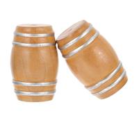 Hohopeti 2pcs Mini Beer Keg Wooden Handmade Casks Dollhouse Wine Barrel Model Retro Desktop Decor for Playhouse Accessories and Bar Accessories for Home