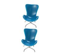 Hohopeti 2pcs Mini Computer Chair for Doll House DIY Miniature Furniture Accessories Plastic Material Chic Blue Mini House Decor Craft Supplies