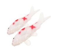 Hohopeti 2pcs Mini Koi Fish Figurines 11.7cm Red and White Artificial Goldfish Ornaments for Aquarium Tank Decor Tropical Fish Simulation Decorations for Home and Garden