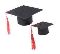 Hohopeti 2pcs Mini Pet Graduation Hats for Small Animals Comfortable Hamster Cap for Celebrations Adorable Felt Doctor Hat for Graduation Season Easy to Use and Secure