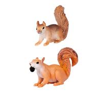 Hohopeti 2Pcs Mini Plastic Squirrel Figurines Lightweight Animals Model for Home Desktop Decoration Micro Landscape Ornament Gift for Indoor Living