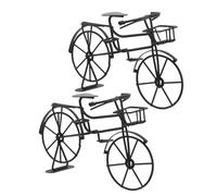 Hohopeti 2pcs Mini Vintage Metal Bicycle Models Retro Mountain Bike Figurines for Dollhouse Home Decor Simulated Parking DIY Bicycle Model Collectible Ornaments