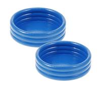 Hohopeti 2pcs Miniature Beach Party Dollhouse Accessories Safe Material Tropical Swimming Pool and Sand Table Detailed Mini Pool Decor for Fairy Garden and Creative Play