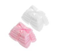 Hohopeti 2pcs Miniature Dollhouse Bath Towels Set Flexible Styling Mini Bathroom Accessories for Play House Decor Compact Realistic Hand Towels Compatible with Various Dollhouse Models
