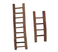 Hohopeti 2pcs Miniature Wooden Step Ladder Stable Mini Dollhouse Staircase Furniture Accessories Cute Scale Ladder for DIY Dollhouse Landscape Decor Natural Wood Material