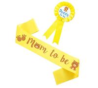 Hohopeti 2pcs Mom Sash and Dad Pin Decorations Vibrant Corsage for Expecting Parents Memorable Photo Props for Celebrations