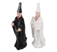 Hohopeti 2Pcs Mythical Resin Miniatures for Sand Tray Therapy Psychological Sand Table Decor Unique Black and White Death Figurines for Counseling and Creative Play