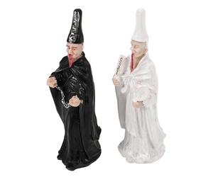 Hohopeti 2Pcs Mythical Resin Miniatures for Sand Tray Therapy Psychological Sand Table Decor Unique Black and White Death Figurines for Counseling and Creative Play