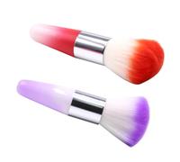 Hohopeti 2pcs Nail Art Dust Brushes for Cleaner Soft Bristles Makeup Blush Brush Mixed Colors for Salon and Home Use