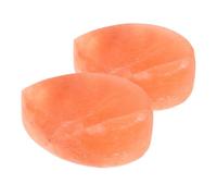 Hohopeti 2Pcs Natural Himalayan Mineral Salt Soap Bars - Handcrafted Heart Leaf Shape Massage Salt Stones for Body Scrub, Exfoliating Callus Removal, and Spa Skin Care