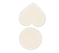 Hohopeti 2pcs Natural Wooden Crochet Basket Bases Round and Heart Shape for DIY Knitting Bags Woven Basket Bottoms Craft Supply for Handmade Bag Creation