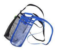 Hohopeti 2pcs Outdoor Water Bottle Pouch with Adjustable Strap, Mesh Tumbler Carrying Bag for Hiking, Camping, Beach, Sports, Portable Protective Sleeve in Black and Royal Blue