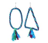 Hohopeti 2pcs Parrot Swing Toys Cotton Rope Bird Swing Chewing Hanging Toys for African Grey