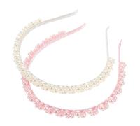 Hohopeti 2pcs Pearl Headband for Women Vintage Fake Pearl Hair Hoop Elegant Hair Jewelry for Face Washing Festivals and Everyday Styling Comfortable and Fashionable Accessory