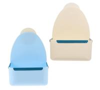 Hohopeti 2pcs Pet Cage Hanging Feeding Bowls for Rabbits and Chinchillas, Anti-tip Chew-resistant Storage Basins, Blue and White Small Animal Feeder for Guinea Pigs