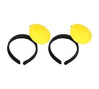 Hohopeti 2pcs Plush Lemon Headband Fruit Hair Accessory Novelty Party Headband Cute Lemon Headdress for Spa Makeup and Costume Use