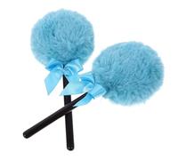Hohopeti 2pcs Plush Makeup Powder Puff for Loose and Setting Face Powder, Soft Velvet Finish Cosmetic Puff with Candy Handle, Travel-friendly Women’s Makeup Accessory