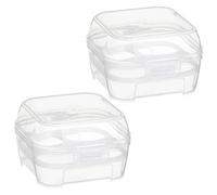 Hohopeti 2Pcs Portable Egg Container for Household and Outdoor Use Capacity Storage Box with Secure Buckle Shockproof and Lightweight Egg Carrier for Camping Hiking Refrigerator Bin