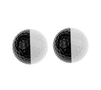Hohopeti 2Pcs Professional Two-color Golf Practice Balls Putting Training Sports Balls with Aim Lines for Improved and Distance Control