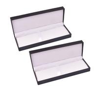 Hohopeti 2pcs PU Leather Pen Container Portable Stationery Box Pencil Holder Black Gift for Business Partners
