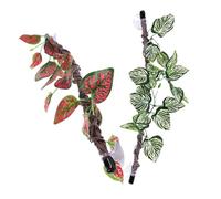 Hohopeti 2pcs Realistic Bendable Jungle Vines for Reptile Terrariums with Suction Cups Climbing Branches for Lizards Snakes Bearded Dragons Geckos and Amphibians Faux Plant Decoration for