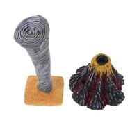 Hohopeti 2Pcs Realistic Natural Disaster Model Volcano and Tornado Sculpture for Science Experiments Educational for Promotes Creativity and Learning
