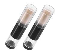 Hohopeti 2pcs Refillable Powder Brush with Dispense Bottle Soft Synthetic Bristles Cosmetic Applicator for Even Coverage Portable Travel Makeup Brush for Blush and Foundation Touch-ups