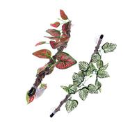 Hohopeti 2pcs Reptile Vines for Climbing with Suction Cups Artificial Terrarium Plants for Lizards Amphibians Snakes Bearded Dragons Bendable Greenery Branches for Habitat Enrichment and