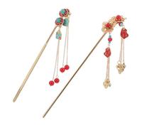 Hohopeti 2pcs Retro Chinese Hairpins Coin Flower Metal Hair Sticks Hanfu Accessories for Women Lightweight Comfortable Wear Traditional Festivals Wedding Parties Daily Use