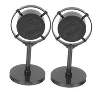 Hohopeti 2Pcs Retro Style Microphone Prop Black Simulation Mic for Photoshoot Music Decoration and Live Streaming Background