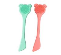 Hohopeti 2pcs Silicone Nose Brush Set for Face Cleansing Soft Skin Friendly Manual Silicone Cleaner Comfortable Handle for Facial Masks Peels Serums and Easy to and Orange