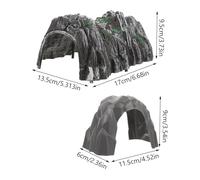 Hohopeti 2pcs Simulated Cave Model Train Tunnel for Miniature DIY Railway Tunnel Decor Lightweight Plastic Scenic Accessory for Train Track Craft and Play