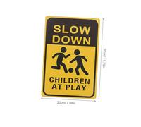 Hohopeti 2pcs Slow Down Playing Safety Signs Metal Neighborhood Warning Signs for Outdoor Street Lawn Garden Traffic Awareness