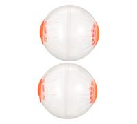 Hohopeti 2pcs Small Hamster Exercise Balls Transparent Plastic Running Wheels for Dwarf Gerbils Portable Orange Pet to Reduce Boredom and Increase Activity