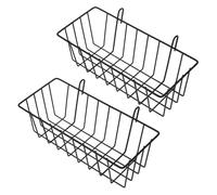 Hohopeti 2Pcs Small Pet Feeder Racks for Rabbits and Guinea Pigs Multi Function Hay Holders with Hanging Hooks Waste Design for Cage Use Black