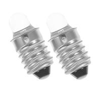 Hohopeti 2Pcs Socket Mini Flashlight Bulb 3V LED Replacement Bulb with Metal and Glass Construction Easy to Remove and Reliable for Flashlight