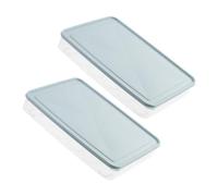 Hohopeti 2pcs Stackable Egg Storage Container with Lid Space-saving Freezer Egg Organizer Holder for Refrigerator Anti-rolling with Impact-resistant Design Blue