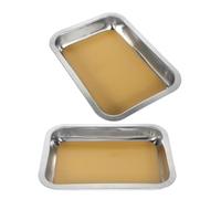 Hohopeti 2pcs Stainless Steel Dissection Tray with Wax Base Non Slip Biology Dissecting Pan for School and Laboratory Anatomy Studies Easy to Clean and Stable Design