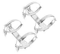 Hohopeti 2pcs Stainless Steel Fire Extinguisher Bracket Heavy Duty Wall Mount Holder for Vehicle Home Office Secure Fixed Frame Design Easy Installation Fire Safety Equipment