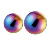 Hohopeti 2pcs Stainless Steel Reflective Gazing Balls Garden Hollow Sphere Polished Mirror Surface Decorative Orbs for Outdoor Lawn Home