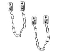 Hohopeti 2pcs Stainless Steel Window Locks with Security Chain, Door Safety Latch and Window Limiter for Home Protection and Anti-Theft