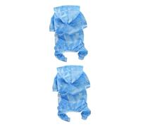 Hohopeti 2pcs Thin Pet Clothing for Dogs Lightweight Sun Jumpsuit for Dogs and Cats Sky Breathable Easy to Wear for Hot Weather