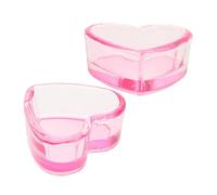 Hohopeti 2pcs Transparent Glass Nail Brush Cleaning Cups Open Top Multi-functional Nail Art Liquid Holders for Home and Salon Manicure Accessories