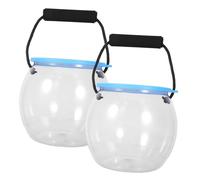 Hohopeti 2pcs Transparent Portable Fish Tank Small Aquarium Bucket for Beach Fishing Catch and Release Lightweight Outdoor Critter Transport Container with Clear View for Pool and Lake