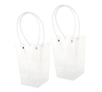 Hohopeti 2Pcs Transparent Tote Bag for Bouquet Packaging Flower Wrapping Bags for Fresh Dried and Flowers Durable Material
