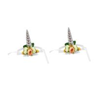 Hohopeti 2pcs Unicorn Pet Hat Medium Dog Cat Puppy Birthday Party Cosplay Props