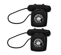 Hohopeti 2pcs Vintage Dollhouse Phone Model Miniature Alloy Retro Telephone Ornament for Role-playing and Collectors Realistic Decor Accessory for Doll House Scenes