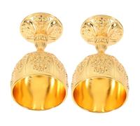 Hohopeti 2pcs Vintage Goblet Shatter-Resistant Holy Water Chalice Decorative Medieval Wine Cups for Wedding Banquet Bar Display Gold Embossed European Retro Style